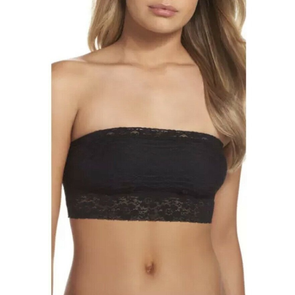 Free People Intimately FP Lace Bandeau Bralette Size‎ XS Black Bra NWT